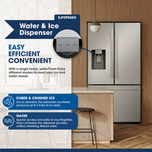 Sharp Standard-Depth 28.9-cu ft 3 -Door French Door Refrigerator with Ice Maker with Water and Ice Dispenser ( Stainless Steel ) ENERGY STAR Certified