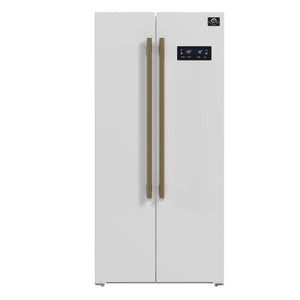 FORNO Salerno Espresso 15.62-cu ft Counter-Depth Side-by-Side Refrigerator ( White )