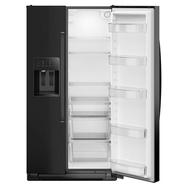 Whirlpool 20.85-cu ft Counter-Depth Side-by-Side Refrigerator with Ice Maker ,Water and Ice Dispenser ( Black )