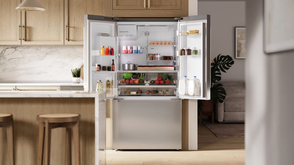 Bosch Counter-Depth 300 Series 21.6-cu ft 3 -Door Built-In Smart Compatible French Door Refrigerator with Ice Maker with Water and Ice Dispenser ( Stainless Steel ) ENERGY STAR Certified