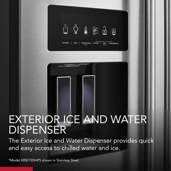 KitchenAid 24.8-cu ft Side-by-Side Refrigerator with Ice Maker ,Water and Ice Dispenser ( Black Stainless with PRINTSHIELD Finish ) ENERGY STAR Certified