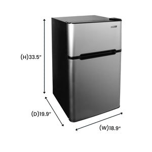 Equator Advanced Appliances 3.2-cu ft Mini Fridge with Freezer ( Stainless ) ENERGY STAR
