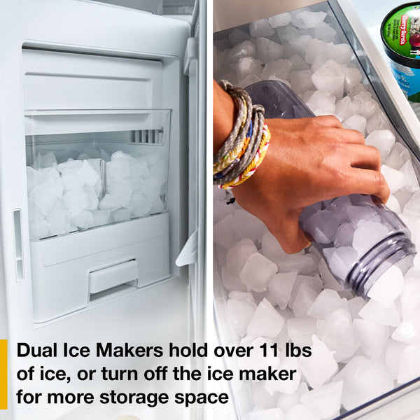 Whirlpool Standard-Depth 29.58-cu ft 3 -Door French Door Refrigerator with Dual Ice Maker with Water and Ice Dispenser ( White ) ENERGY STAR Certified