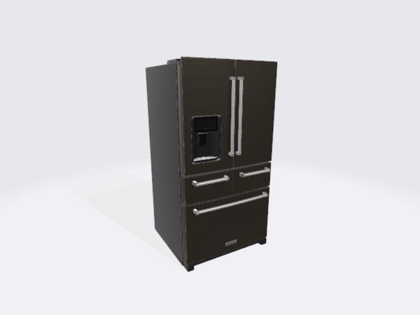 KitchenAid Standard-Depth 25.8-cu ft 5 -Door French Door Refrigerator with Ice Maker with Water and Ice Dispenser ( Black Stainless Steel with PRINTSHIELD Finish )