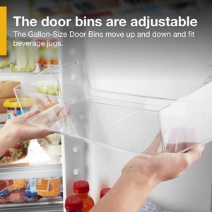 Whirlpool In-Door Can Caddy 21.4-cu ft Side-by-Side Refrigerator with Ice Maker ,Water and Ice Dispenser ( Fingerprint Resistant Black Stainless )