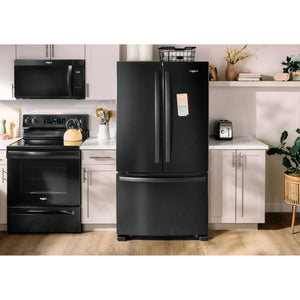 Whirlpool Standard-Depth 25.2-cu ft 3 -Door French Door Refrigerator with Ice Maker ( Black ) ENERGY STAR Certified