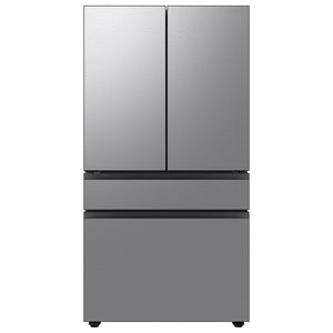Samsung Bespoke Standard-Depth Inner Beverage Center 28.9-cu ft 4 -Door Smart Compatible French Door Refrigerator with Ice Maker with Water Dispenser ( Stainless Steel ) ENERGY STAR Certified
