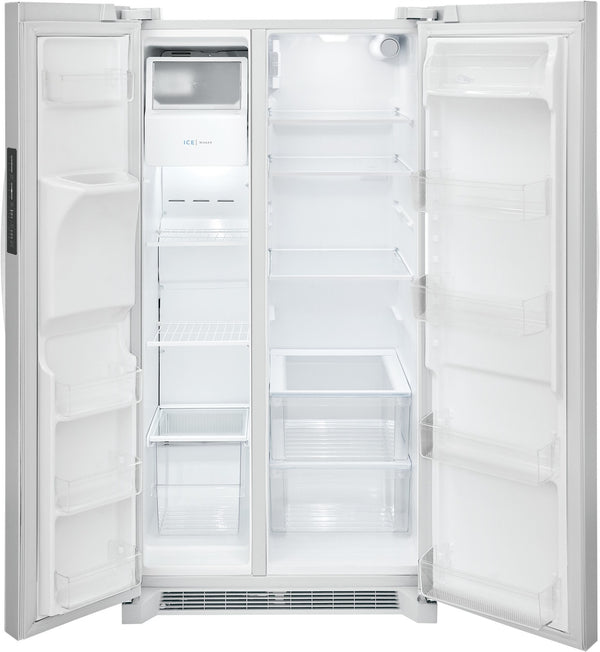 Frigidaire 25.6-cu ft Side-by-Side Refrigerator with Ice Maker ,Water and Ice Dispenser ( White ) ENERGY STAR Certified