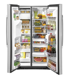 GE 25.1-cu ft Side-by-Side Refrigerator with Ice Maker ,Water and Ice Dispenser ( Stainless Steel )