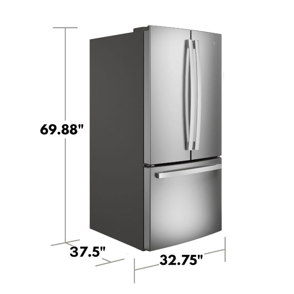 GE Standard-Depth 24.8-cu ft 3 -Door French Door Refrigerator with Ice Maker with Water Dispenser ( Stainless Steel ) ENERGY STAR Certified