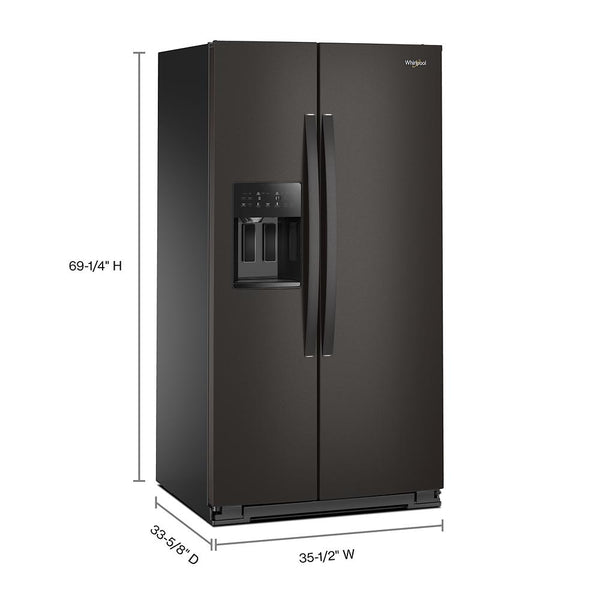 Whirlpool 28.7-cu ft Side-by-Side Refrigerator with Ice Maker ,Water and Ice Dispenser ( Black Stainless Finish )